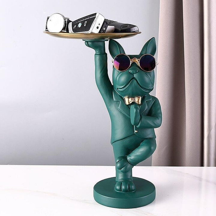 Vide Poche Design Bouledogue | Snuggles | Designix - Vide poche Vert   - https://designix.fr/