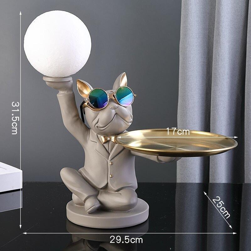 Vide Poche Design Bouledogue LED | Splash | Designix - Vide poche Gris LED - https://designix.fr/