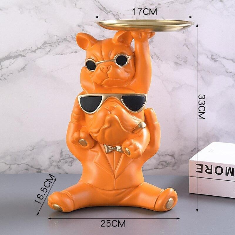 Vide Poche Design Bouledogue | Winston | Designix - Vide poche Orange   - https://designix.fr/