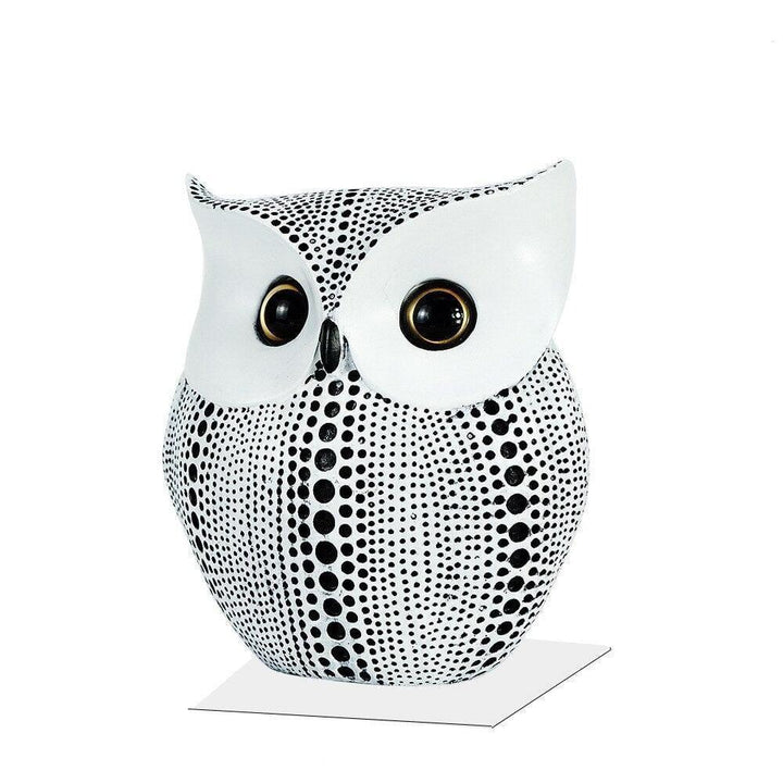 "Hibou Résine Décoration Intérieure" | Designix - 2222 Hibou blanc - https://designix.fr/